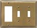ART DECO STEP Satin Antique Brass Switchplates Outlet Covers, Rocker, GFCI