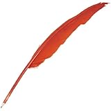 Retro Style Black Ink Red Feather Quill Ballpoint Pen