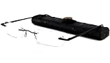 Able Vision Tube Readers Reading Glasses - LPR25 Black with Matte Black Leather Case by Able Vision