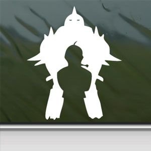 Fullmetal Alchemist White Sticker Decal Elrich Bro White Car Window Wall Macbook Notebook Laptop Sticker Decal