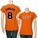 Majestic Baltimore Orioles #8 Cal Ripken Jr. Ladies Orange Cooperstown Player T-shirt (Large)