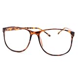 Tortoise Large Nerdy Thin Plastic Frame Clear Lens Eye Glasses Frame