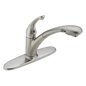 Delta Signature 470-SS-DST Single Handle Pull-Out Kitchen Faucet, Stainless