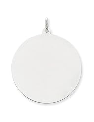 14K White Gold Round Disc Charm