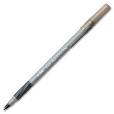Round Stic Gripâ„¢ Ball Pen, Medium Point, Black Ink, Dozen (BICGSMG11BK)