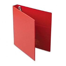 Heavy-Duty Vinyl EZD Ring Reference Binder, 1 Capacity, Red