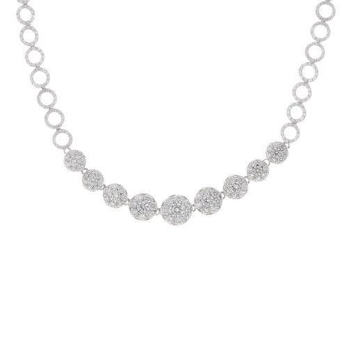 14k White Gold 5.63 Carat Diamond Circle Links 