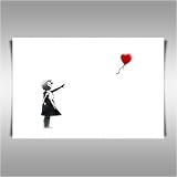 BANKSY TRIBUTE BALLOON GIRL 42x30 CANVAS ART PRINT POSTER