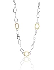 Kara Ross "Kara Link" 24" Sterling Silver and 18k Gold Accent Necklace