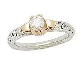 1.00 CT Two-tone Art Deco Diamond Engagement Ring