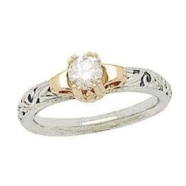 1/2 CT Two-tone Art Deco Diamond Engagement Ring