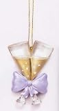 RUSS Whimsical Champagne Glass Wedding Christmas Ornament