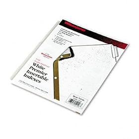 Gold Pro Insertable Tab Index, Clear 5-Tab, Letter, White Sheets