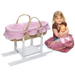 Moses Doll Basket with Bedding and Stand by Badger Basket