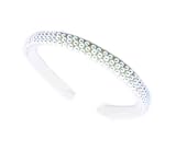 Caravan White Pearl Headband Three (3 ) Row Strung And Tied Into A True Classic Piece