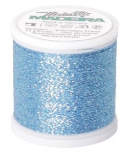 Madeira 9842-41 Metallic Nylon/Polyester Embroidery Thread, 40wt/220 yd, Textured Silver
