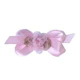 Organza flower/leaves on satin ribbon