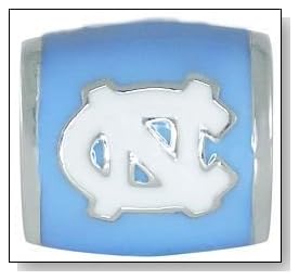 University of NORTH CAROLINA UNC Tar Heels Logo Blue 925 Silver European College Charm Bead
