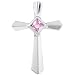 Pink Sapphire Cross Pendant set in 14k White Gold