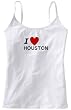 I LOVE HOUSTON - City Series - White Women's / Girls Camisole (Girlie / Babydoll)