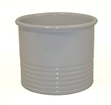 Chantal 3 1 2 Quart Ceramic Large Ringed Utensil Holder, Glossy White