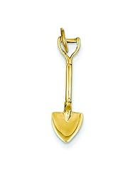 14K Yellow Gold 3D Spade Charm Shovel Garden Jewelry