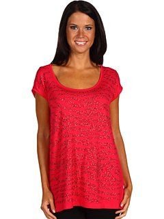 Calvin Klein Women's Embellished Tee, Passion, Large