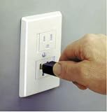 Safe Plate for Electric Outlet - White with Single Center Screw