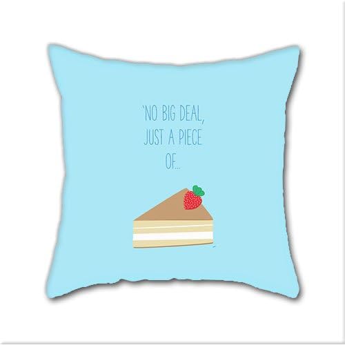 'Just piece of cake!' DIY Decorative Pillow Cases,Natural Cotton Square Throw Pillow Case Cushion Cover,18 x 18 Inch(45cm x 45cm)