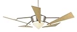 Fanimation FP4210SN Volare Ceiling Fan, Satin Nickel Finish , 5 Maple Blades, Frosted Glass