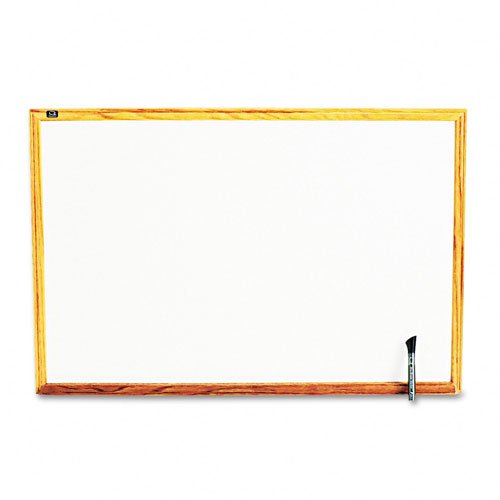 Buy Standard Dry-Erase Board, Melamine, 36 x 24, White, Oak Finish Wood Frame