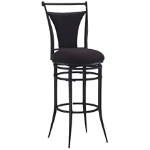 Hillsdale Cierra 26-Inch Swivel Counter Stool, Black finish with Black Faux-Suede Fabric