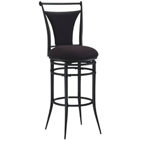 Hillsdale Cierra 26-Inch Swivel Counter Stool, Black finish with Black Faux-Suede Fabric by Hillsdale Furniture