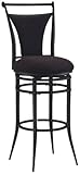 Hillsdale Cierra 26-Inch Swivel Counter Stool, Black finish with Black Faux-Suede Fabric