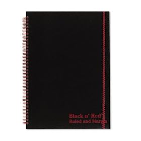 Black N- Red(R) Wirebound Poly Notebook Journal With Elastic Strap, 1 Subject, Ruled, 11 3... by JOHN DICKINSON STATIONERY LTD.