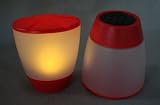Solar Patio Table Lamp LED Candle Accent Light - Turner, A Unique 2 Sided Lantern, Warm White LED