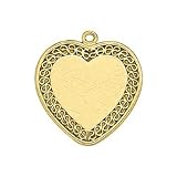 Filigree Engravable Heart Disc Charm