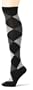 HUE Women's Argyle Knee Sock, Black, One Size
