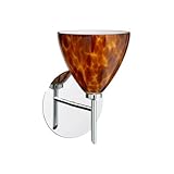 IMAGE OF Mia One Light Wall Sconce Finish / Glass Shade: Polished Nickel / Amber Cloud