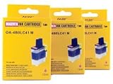 Compatible Brother LC41M Combo 3-Pack: 3 Magenta Ink Cartridges - OA100 Brand - Intellifax 1840, 2440, MFC-3240, 210, 420, 5440, 5840, 620