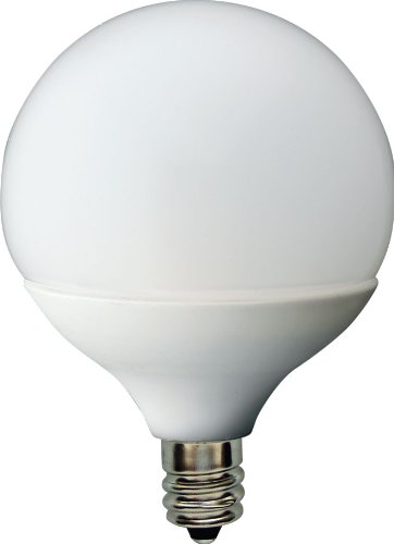 GE 76449 Energy Smart LED Globe Light Bulb, White, Candelabra Base, 2-Watt