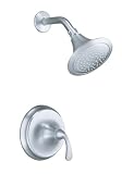KOHLER K-T10276-4-G Forte Rite-Temp Pressure-Balancing Shower Faucet Trim, Brushed Chrome