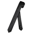 BIAGIO SILK Narrow NeckTie EXTRA Skinny BLACK Thin Men's 1.5" Neck Tie
