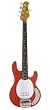 Ernie Ball Music Man Classic Collection StingRay 5 String Bass - Single Humbucker Coral Red Finished Birdseye Maple Neck White Pickguard