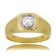 Diamond Solitaire Mens Wedding Ring Band in Yellow Gold