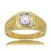 Yellow Gold Mens Wedding Ring Band Solitaire Diamond