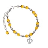 Greek Letter Phi Yellow Czech Glass Beaded Charm Bracelet [Jewelry]