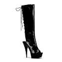 Sexy Black Sandal Boot 5 Inch Heel Knee High Sandal Women's Shoes Size: 11