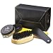 Genuine Black BB167 Leather Compact Travel Shoe Shine Kit