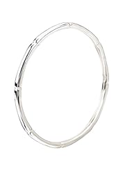 925 Sterling Silver High-Polish Finish Bamboo Design Bangle Bracelet- 7.5 IN